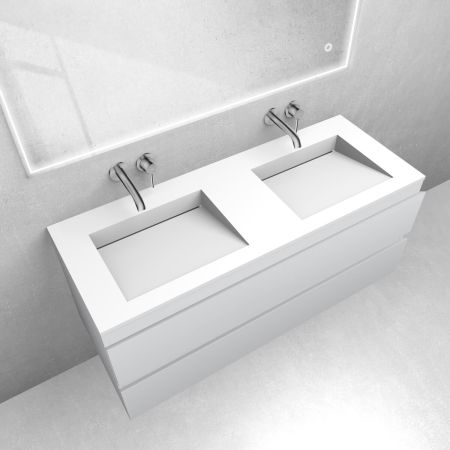 Oltens Vernal set: 120 cm vanity unit with Stila LavaForm washbasin, matt grey/matt white 68829700