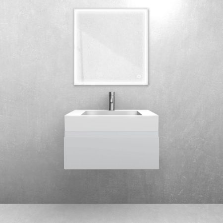 Oltens Vernal set: 60 cm vanity unit with Stila LavaForm washbasin in matt grey/gloss white 68831700