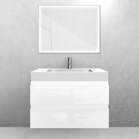 Oltens Vernal set: 80 cm vanity unit with Stila LavaForm washbasin in gloss white, 68833000