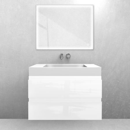 Oltens Vernal set: 80 cm vanity unit with Stila LavaForm washbasin in gloss white, 68833000