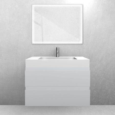 Oltens Vernal set: 80 cm vanity unit with Stila LavaForm washbasin in matt grey/gloss white 68833700