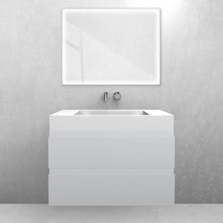 Oltens Vernal set: 80 cm vanity unit with Stila LavaForm washbasin in matt grey/gloss white 68833700