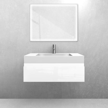 Oltens Vernal set: 80 cm vanity unit with Stila LavaForm washbasin in gloss white 68834000