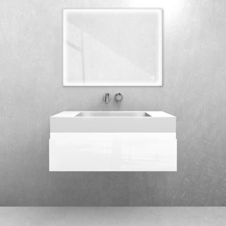 Oltens Vernal set: 80 cm vanity unit with Stila LavaForm washbasin in gloss white 68834000
