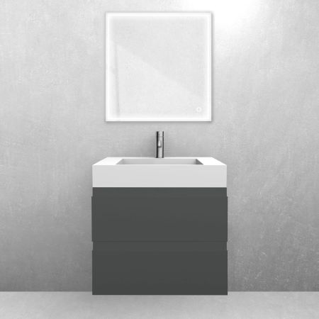 Oltens Vernal set: 60 cm vanity unit with Stila LavaForm washbasin in matt grey/matt white 68840400