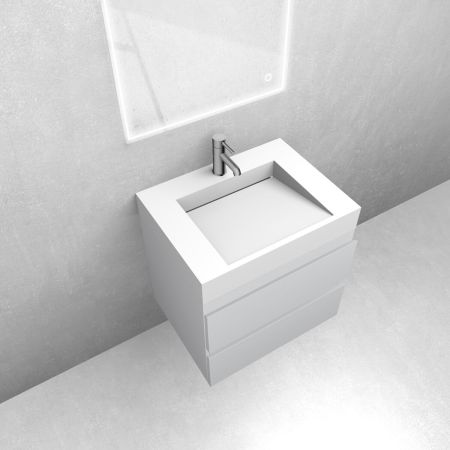 Oltens Vernal set: 60 cm vanity unit with Stila LavaForm washbasin – gloss white/matt white 68840700