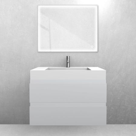 Oltens Vernal set: 80 cm vanity unit with Stila LavaForm washbasin in matt grey/matt white 68843700