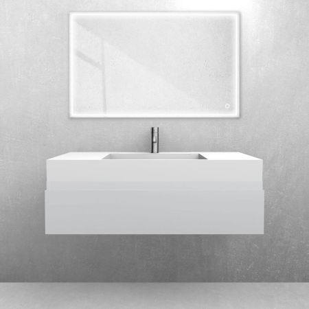 Oltens Vernal set: 100 cm vanity unit with Stila LavaForm washbasin in matt grey/matt white 68847700