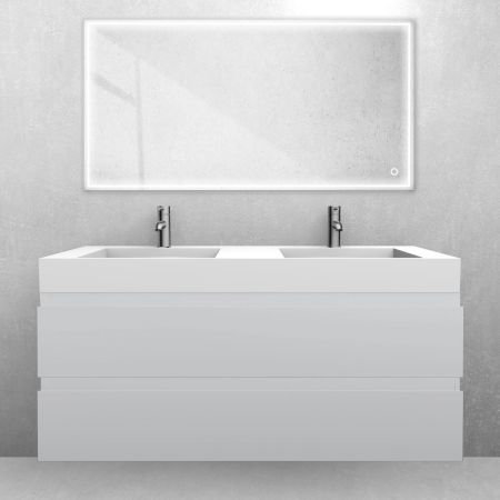 Oltens Vernal set: 120 cm vanity unit with Stila LavaForm washbasin in matt grey/matt white 68849700