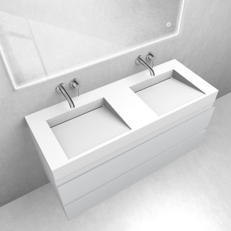 Oltens Vernal set: 120 cm vanity unit with Stila LavaForm washbasin in matt grey/matt white 68849700