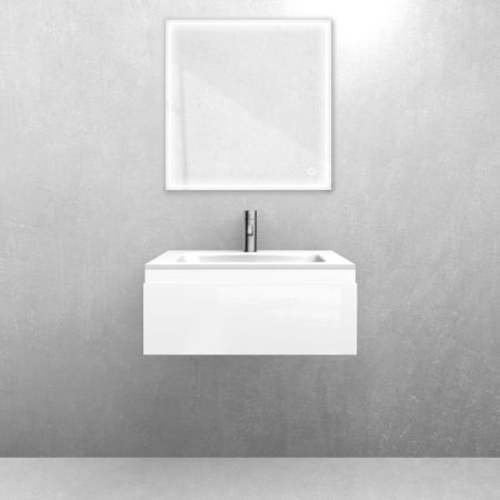 Oltens Vernal set: 60 cm vanity unit with Kalla LavaForm washbasin in gloss white 68851000