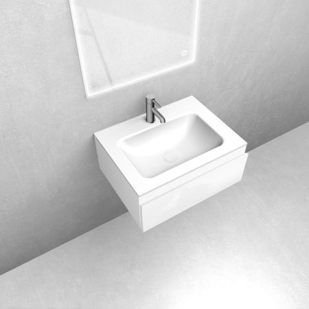 Oltens Vernal set: 60 cm vanity unit with Kalla LavaForm washbasin in gloss white 68851000