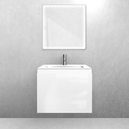 Oltens Vernal set: 60 cm vanity unit with Kalla LavaForm washbasin in gloss white 68852000