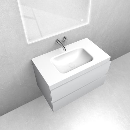 Oltens Vernal set: 80 cm vanity unit with Kalla LavaForm washbasin in matt grey/gloss white 68853700
