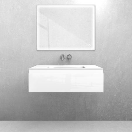 Oltens Vernal set: 80 cm vanity unit with Kalla LavaForm washbasin in gloss white 68854000