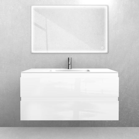 Oltens Vernal set: 100 cm vanity unit with Kalla LavaForm washbasin in gloss white 68856000