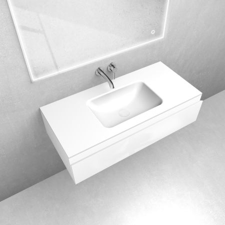 Oltens Vernal set: 100 cm vanity unit with Kalla LavaForm washbasin in gloss white 68857000