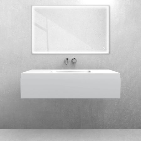 Oltens Vernal set: 100 cm vanity unit with Kalla LavaForm washbasin in matt grey/gloss white 68857700