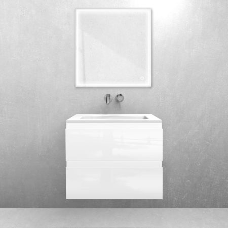 Oltens Vernal set: 60 cm vanity unit with Kalla LavaForm washbasin in gloss white/matt white 68859000