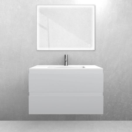 Oltens Vernal set: 80 cm vanity unit with Kalla LavaForm washbasin in matt grey/matt white 68862700