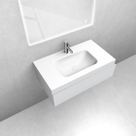 Oltens Vernal set: 80 cm vanity unit with Kalla LavaForm washbasin in matt grey/matt white 68863700