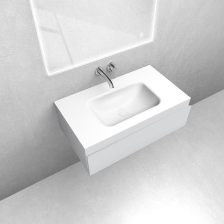 Oltens Vernal set: 80 cm vanity unit with Kalla LavaForm washbasin in matt grey/matt white 68863700