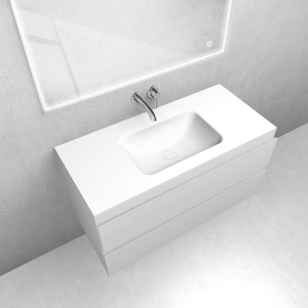 Zestaw Oltens Vernal szafka podumywalkowa 100 cm z umywalką Kalla LavaForm szary mat/biały mat 68865700