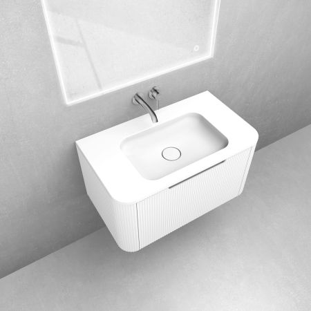 Zestaw Oltens Hamnes szafka podumywalkowa 80 cm z umywalką biały mat 68879000