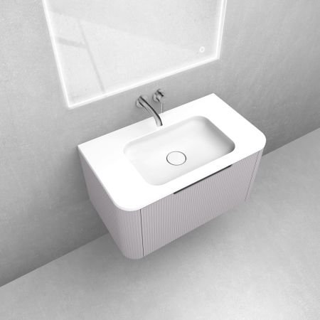 Zestaw Oltens Hamnes szafka podumywalkowa 80 cm z umywalką kaszmir/biały mat 68879900