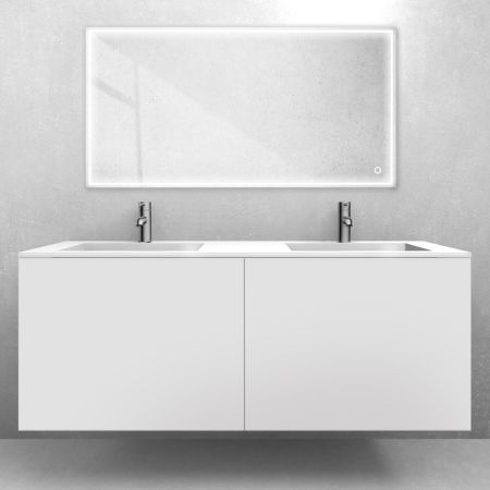 Oltens Lun set: 140 cm vanity unit with Stila LavaForm washbasin in matt white/gloss white 68887000