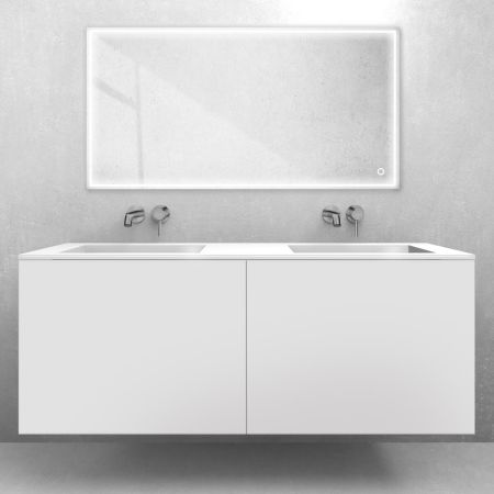 Oltens Lun set: 140 cm vanity unit with Stila LavaForm washbasin in matt white/gloss white 68887000