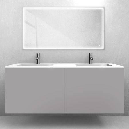 Oltens Lun set: 140 cm vanity unit with Stila LavaForm washbasin in cashmere/gloss white 68887900