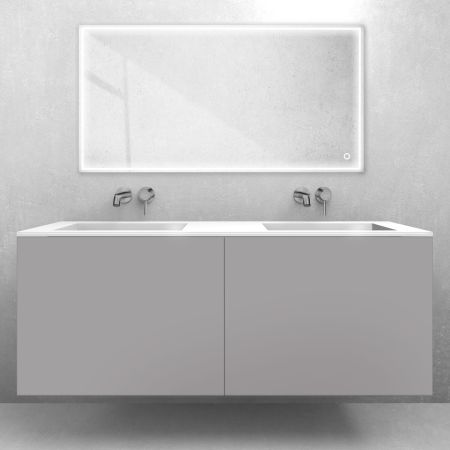 Oltens Lun set: 140 cm vanity unit with Stila LavaForm washbasin in cashmere/gloss white 68887900