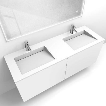 Oltens Lun set: 140 cm vanity unit with Stila washbasin in white LavaForm matt 68889000