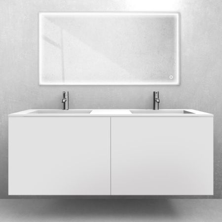 Oltens Lun set: 140 cm vanity unit with Stila washbasin in white LavaForm matt 68889000
