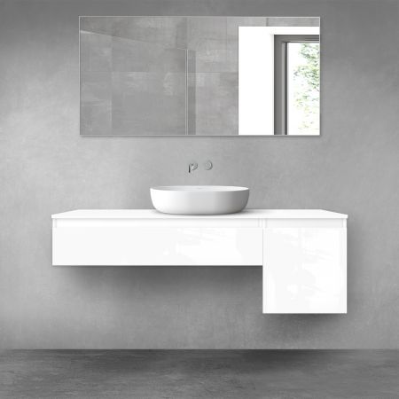 Oltens Vernal bathroom furniture set 140 cm with countertop, white gloss 68280000