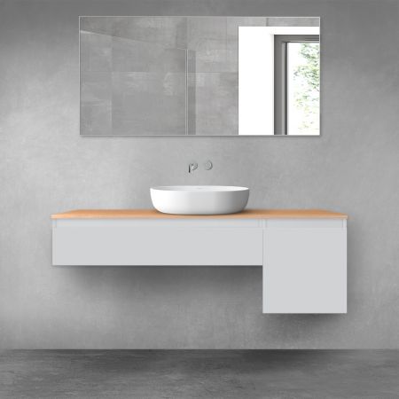 Oltens Vernal bathroom furniture set 140 cm with countertop, matte grey/oak 68282700