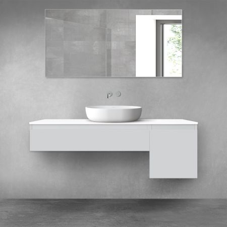 Oltens Vernal bathroom furniture set 140 cm with countertop, matte grey/white gloss 68284700