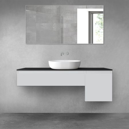 Oltens Vernal bathroom furniture set 140 cm with countertop, matte grey/matte black 68286700