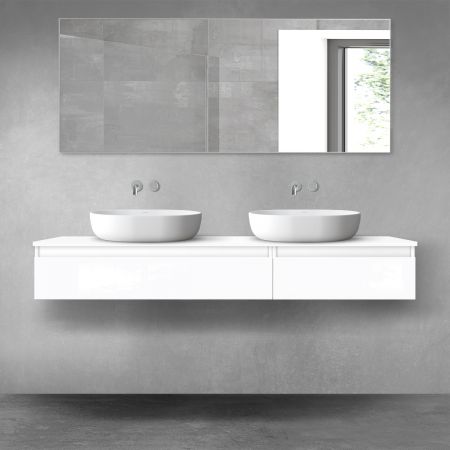 Oltens Vernal bathroom furniture set 160 cm with countertop, white gloss 68355000