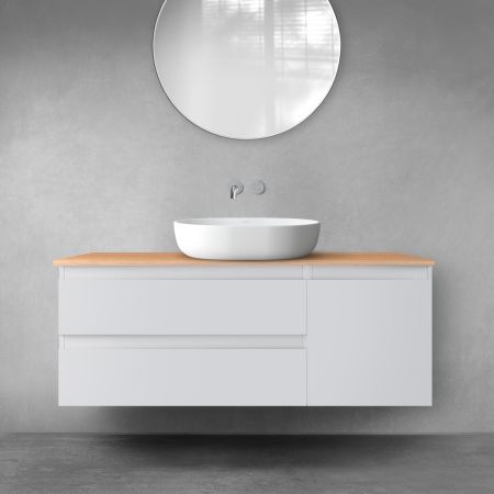 Oltens Vernal bathroom furniture set 120 cm with countertop, matte grey/oak 68211700