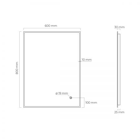 Oltens Nordlis 60x80 cm rechteckiger Spiegel mit LED-Beleuchtung und Klarglas-System 64115300