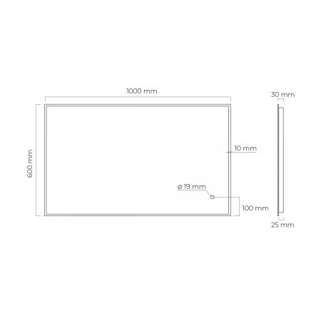 Oltens Nordlis 60x100 cm rechteckiger Spiegel mit LED-Beleuchtung und Klarglas-System 64111300