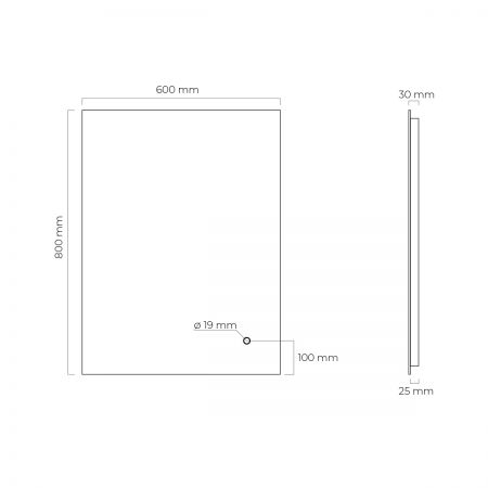 Oltens Nordlis 60x80 cm rechteckiger Spiegel mit LED-Beleuchtung und Klarglas-System 64115000