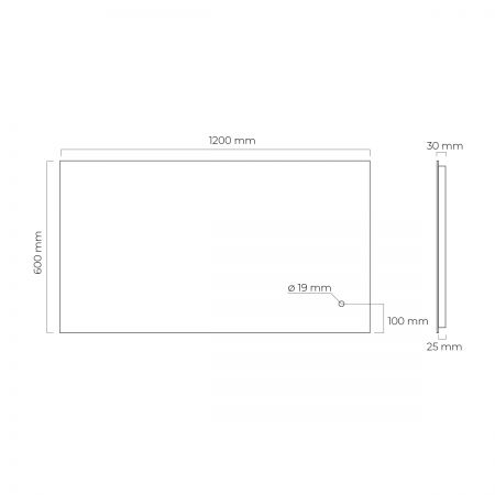 Oltens Nordlis mirror 60x120 cm, rectangular with LED lighting and Klarglas system 64112000