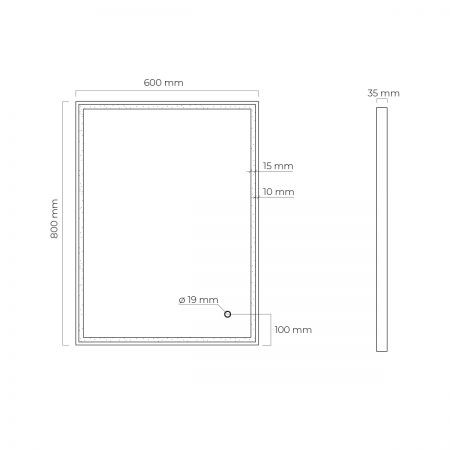 Oltens Nordlis 60x80 cm rechteckiger Spiegel mit LED-Beleuchtung und Klarglas-System 64105300