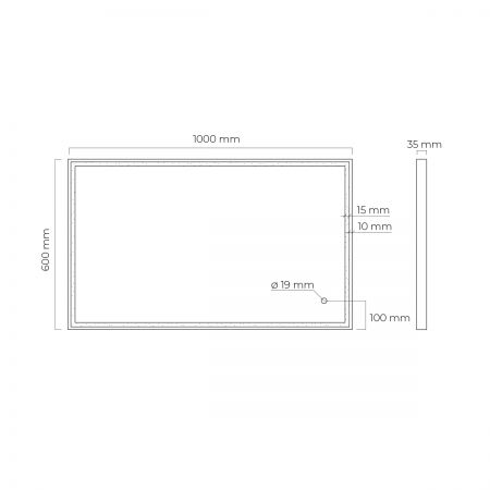 Oltens Nordlis mirror 60x100 cm, rectangular with LED lighting and Klarglas system 64106300