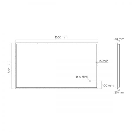 Oltens Nordlis mirror 60x120 cm, rectangular with LED lighting and Klarglas system 64107000