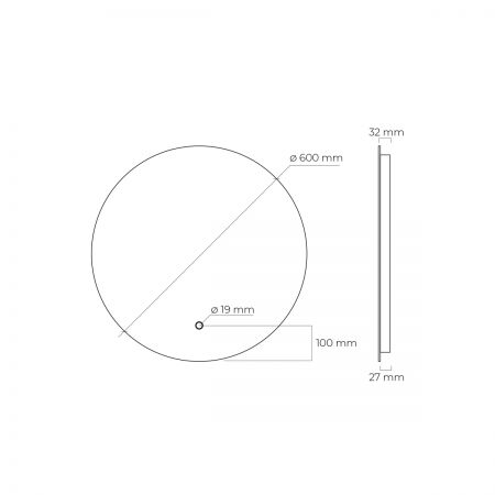 Oltens Nordlis mirror 60 cm, round with LED lighting and Klarglas system 64108000