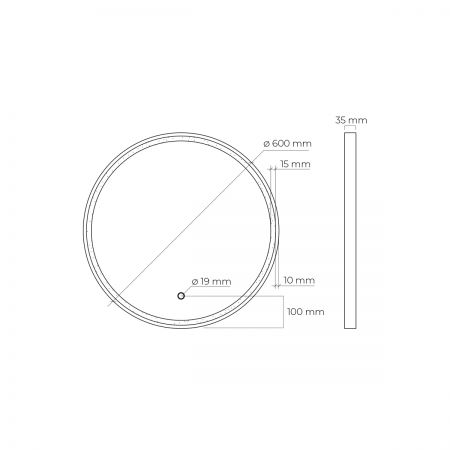 Oltens Nordlis 60 cm runder Spiegel mit LED-Beleuchtung und Klarglas-System 64100300